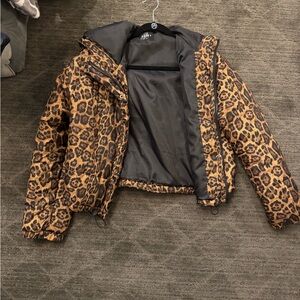 Leopard Print Puffer Jacket
